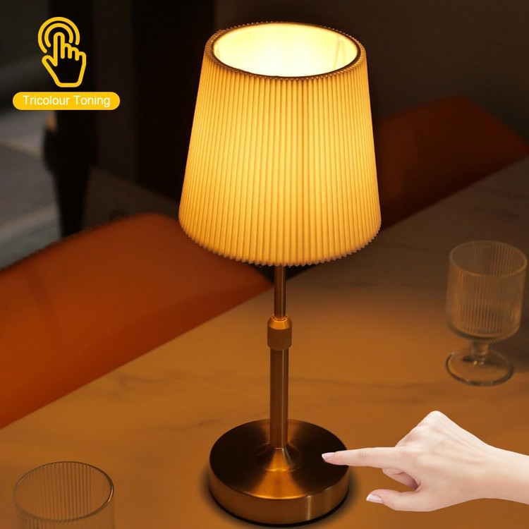 آباژور رومیزی شارژی لمسی استیل طرح کلاسیک کد 200244