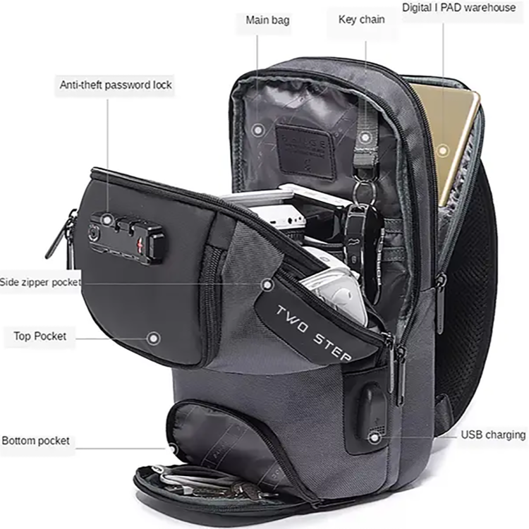 کیف کراس بادی/ بادی بگ بنج مدل BANGE BG-7082 قفل دار با پورت USB