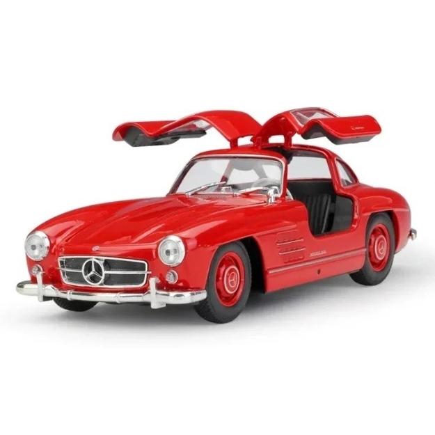 ماکت فلزی ماشین مرسدس بنز MERCEDES-BENZ 300 SL قرمز، برند ویلی Welly، مقیاس 1:24