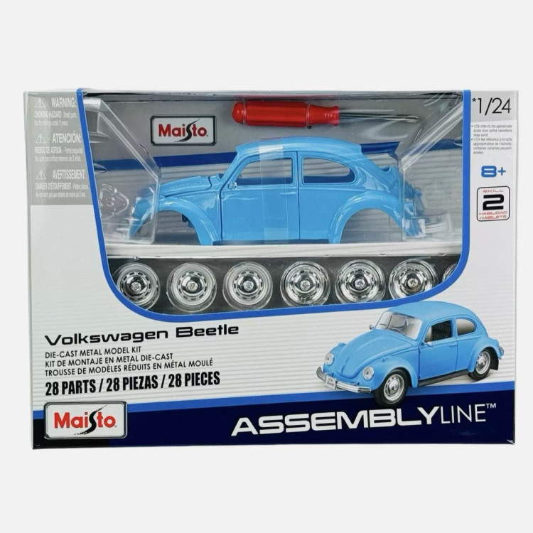 ماکت ماشین فولکس واگن بیتل Volkswagen Beetle اسمبلی، برند مایستو Maisto، مقیاس 1:24